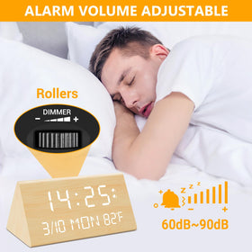 Kogonee alarm clock features dual USB ports for convenient device charging.