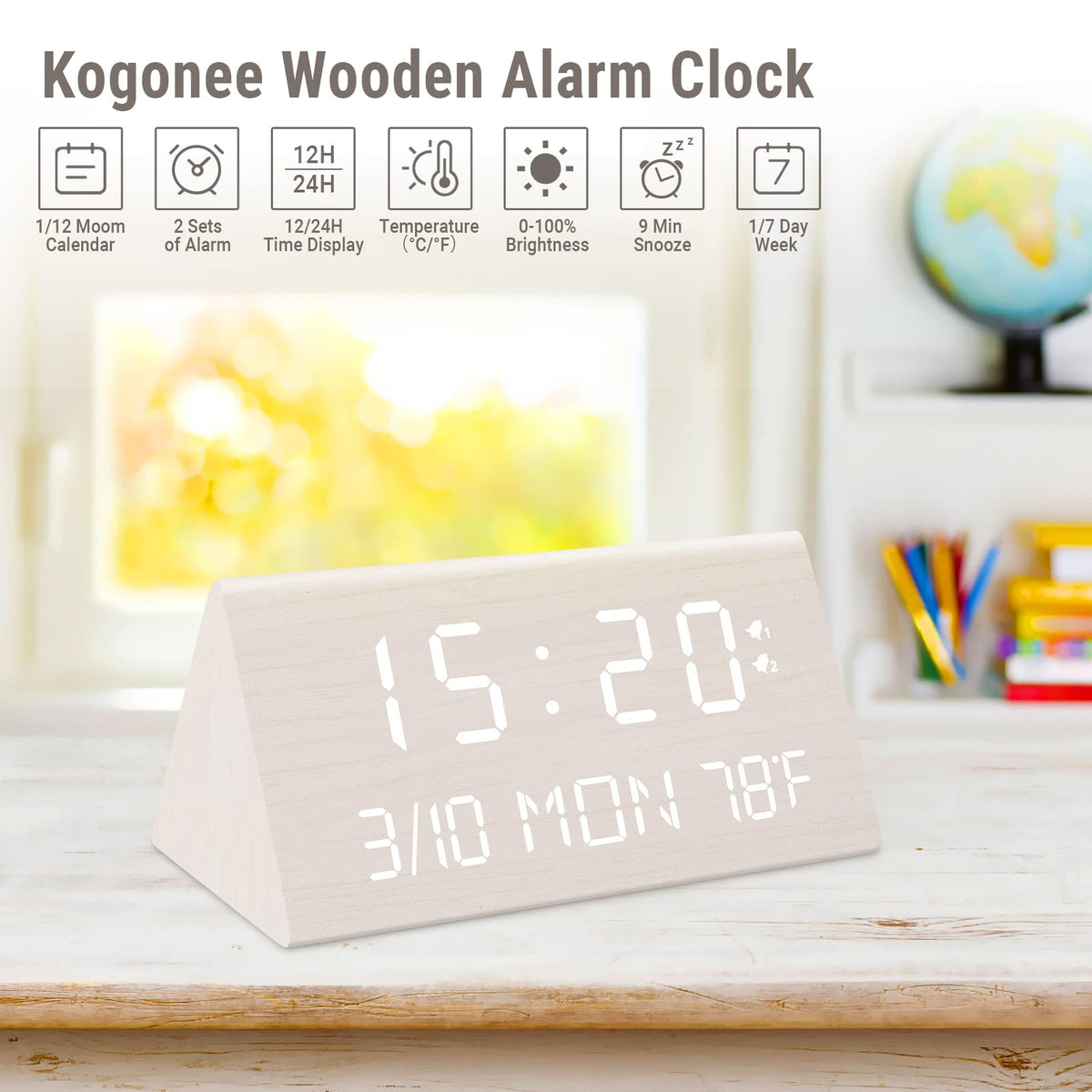 Kogonee clock includes memory backup battery to preserve settings