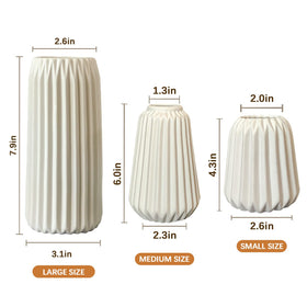 Kogxscej white vase trio pairs with pampas or dried stems.