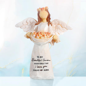 Kohehe Grandma Angel Figurine shows softly sculpted wings for graceful home decor