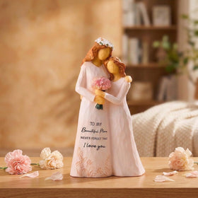 Kohehe handmade resin mom gift figurine showing a warm embrace.