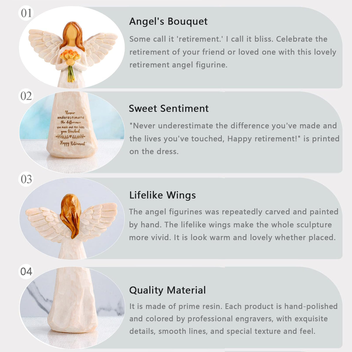 Kohehe retirement figurine dress features intricate detailing for premium look.
