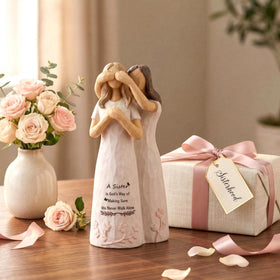 Kohehe sister gifts figurine with floral details for timeless shelf decor