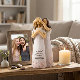 Kohehe sister gifts figurine engraved quote close-up inspiring sisterhood