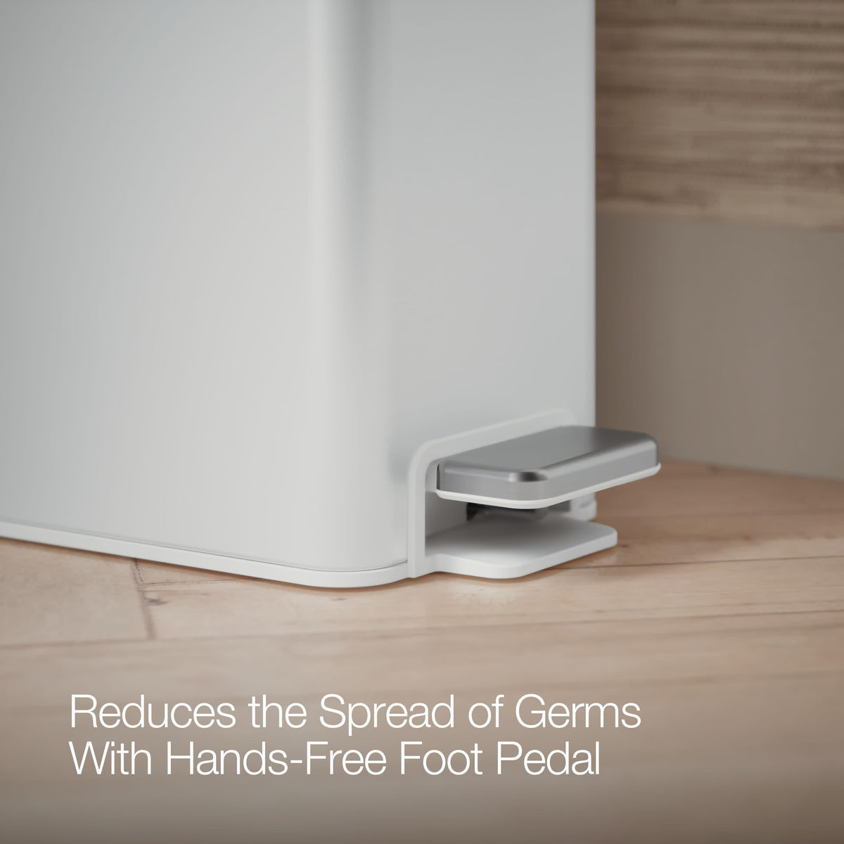 Kohler 20957-STW interior hinge protects walls from scuffs.