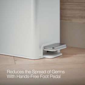 Kohler 20957-STW interior hinge protects walls from scuffs.