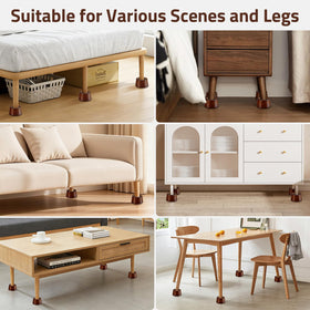 KOIKEY four-pack of wooden bed raisers ready for versatile lifting.