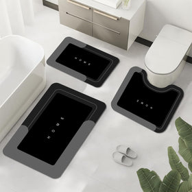KOKGYM bath mat set, rectangular mat, absorbs moisture to keep floors dry.