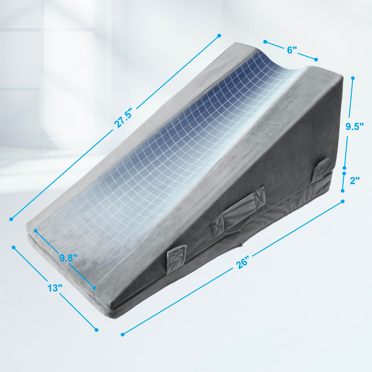 Kokoslo leg elevation pillow full-leg contour hugs the leg for lasting comfort.