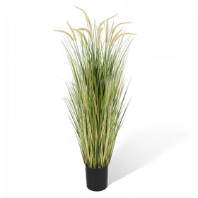 KOL artificial 5ft horsetail reed grass in a pot for bright indoor decor.
