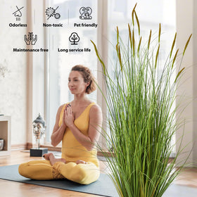 KOL artificial cattail grass in office setup adding greenery without maintenance