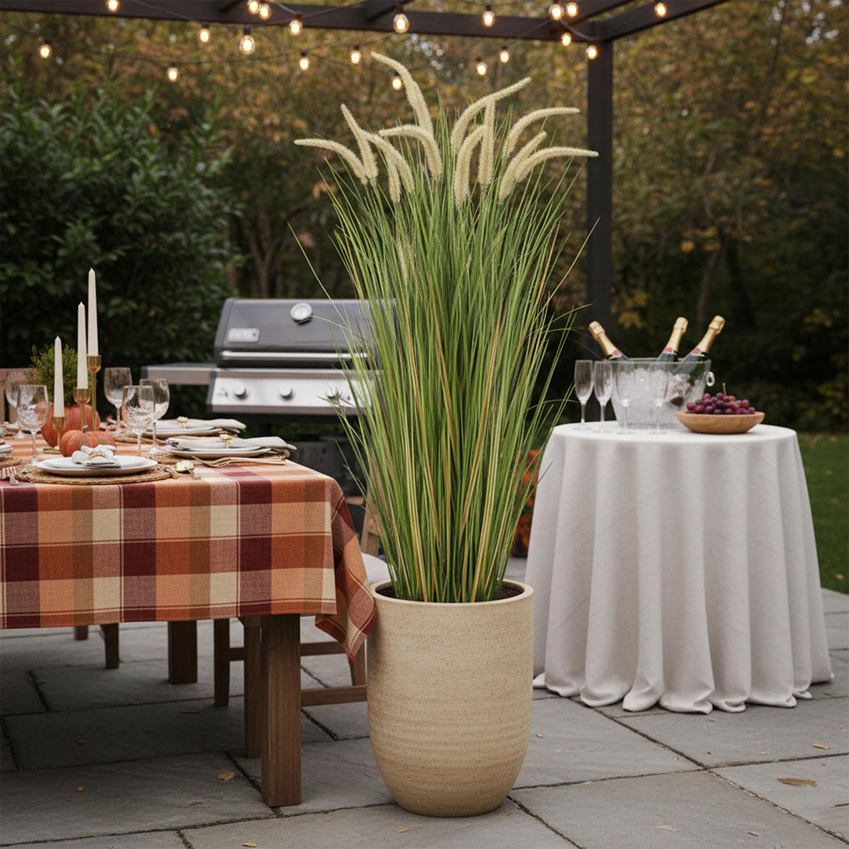 KOL artificial greenery with horsetail leaves adds natural-looking texture to spaces.