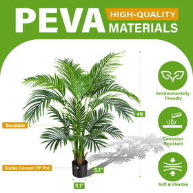 KOL Palm tree on a porch setup adds evergreen curb appeal.