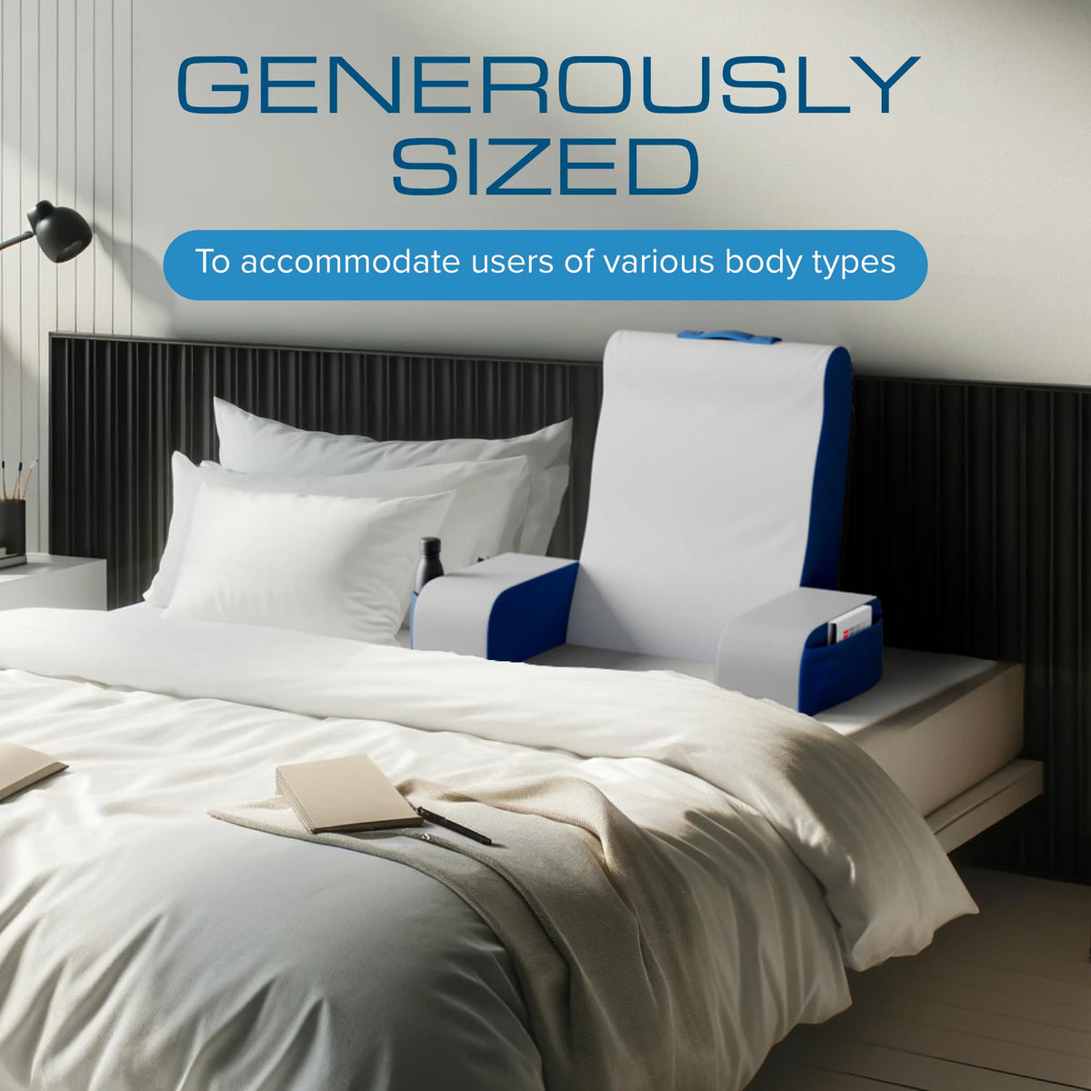 Kolbs wedge pillow turns bed into a cozy lounge for watching or studying