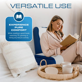 Kolbs bed wedge pillow with side pockets and carry handle keeps essentials nearby