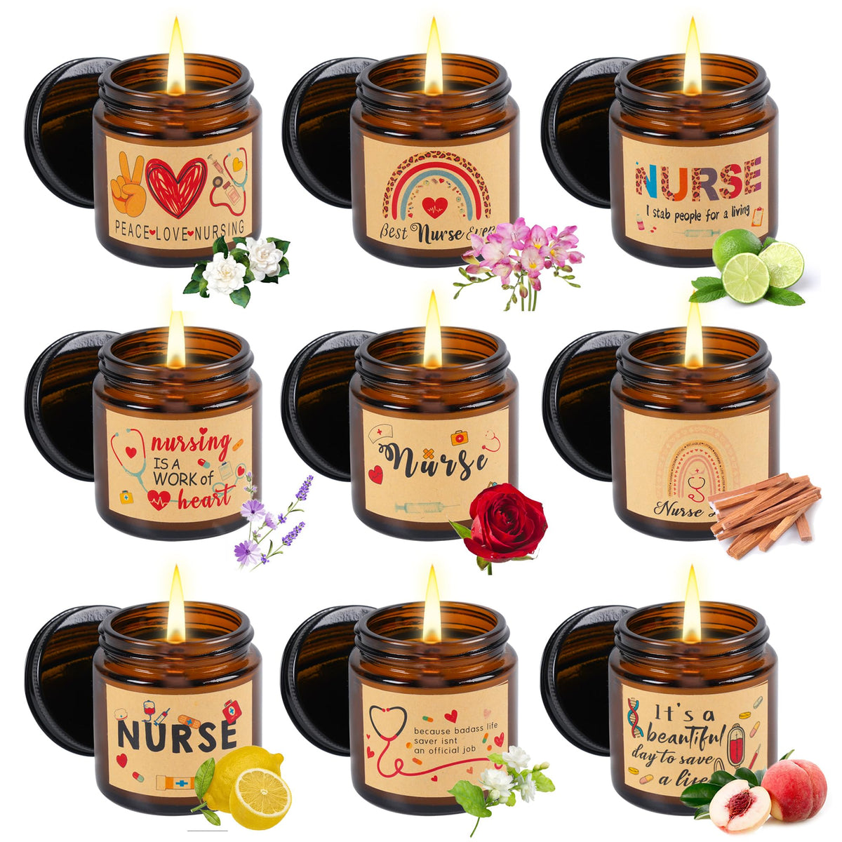 Kolewo4ever nine-fragrances nurse candle set for gifting and cozy spaces