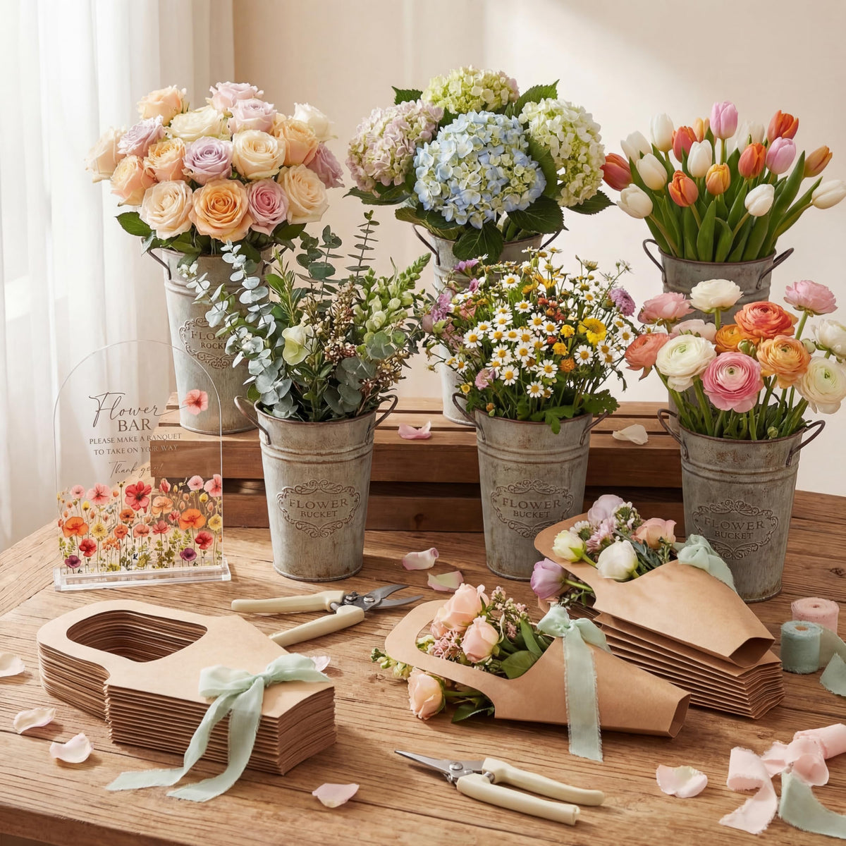 Kolldenn Flower Bar sign with floral pattern enhances decor.