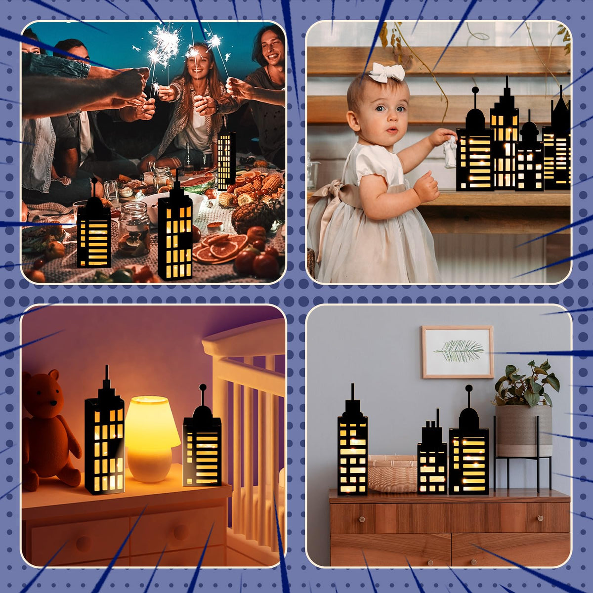 Kolldenn illuminated party boxes for photos and tables