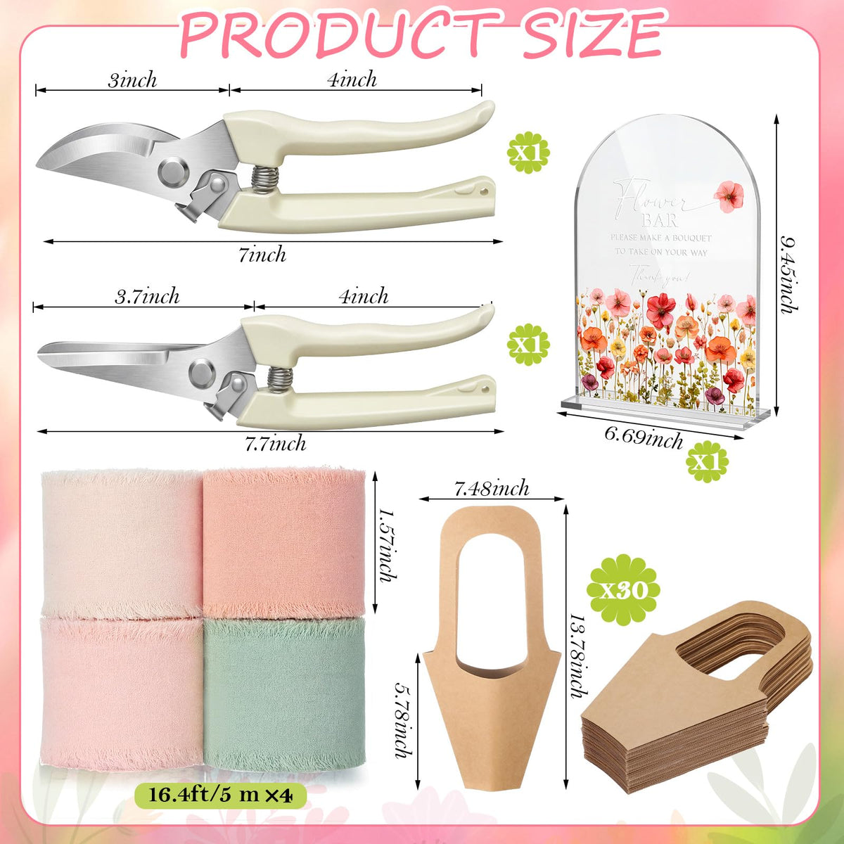 Kolldenn kraft flower bouquet bags with handles for easy guest take-home.
