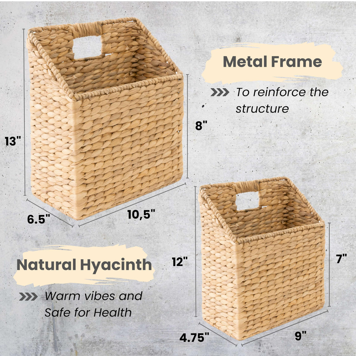 KOLWOVEN cutout-handles for easy hanging and versatile placement