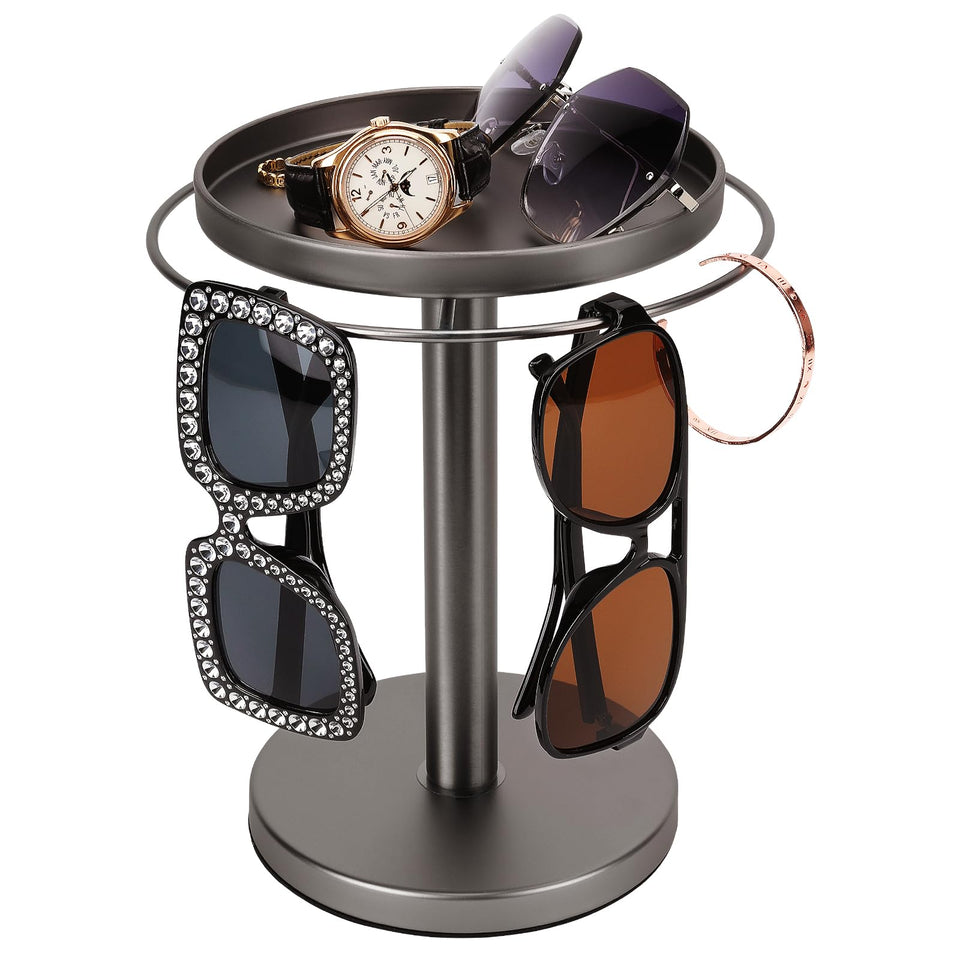 kondyfayo 360° rotating sunglass organizer showing easy access to sunglasses