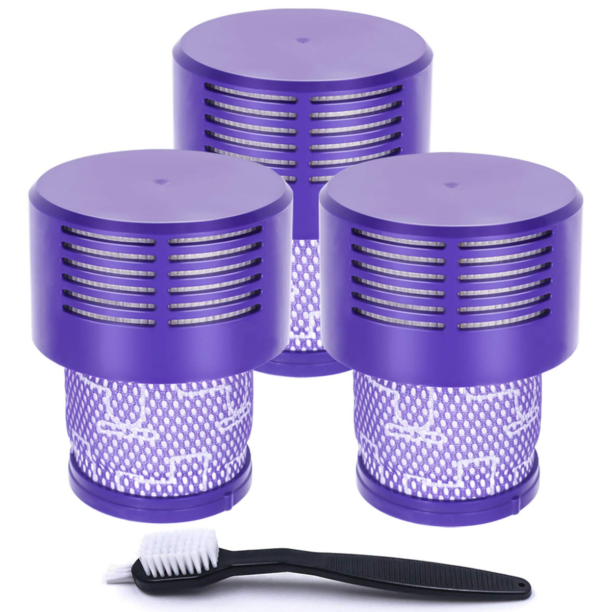KONIGEEHRE V10 HEPA filter set with three replacements and a brush for easy upkeep.