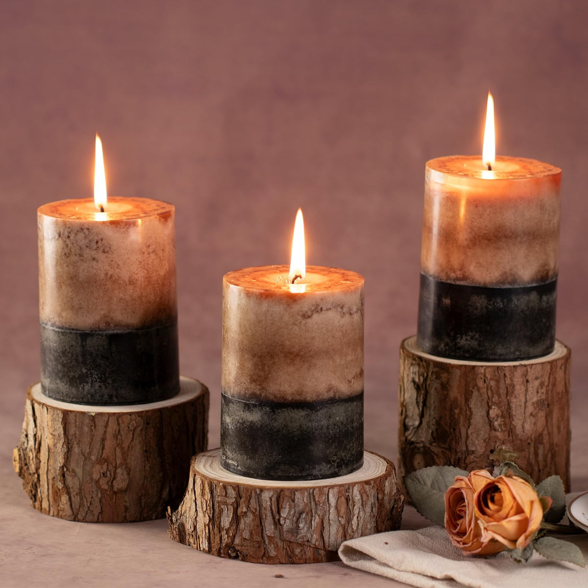 KONNI 39-hour burn time pillar candle for long lasting events.