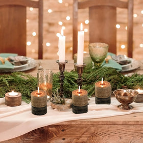 KONNI smokeless and dripless pillar candle, ideal for quiet dinners.
