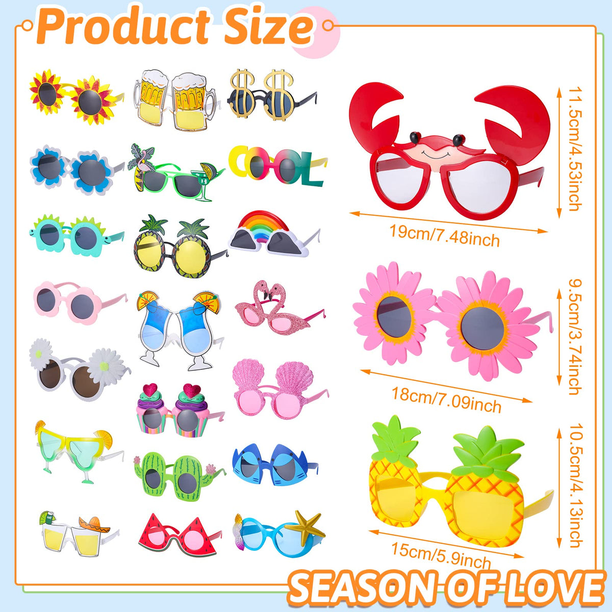 Konohan plastic sunglasses perfect as party favors and summer decor