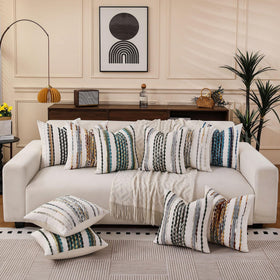 KOOLIFE chenille tufted detail pillow cover highlights tactile depth