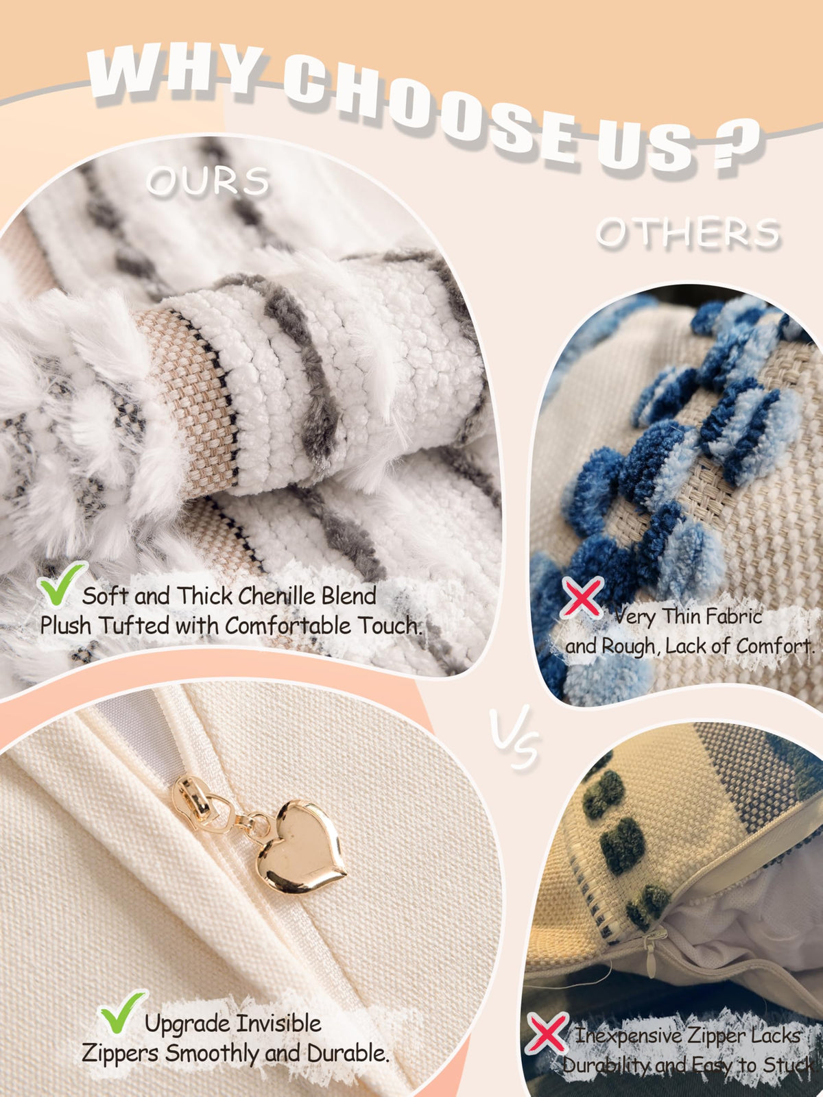 KOOLIFE easy-care pillow cover suitable for machine or hand washing