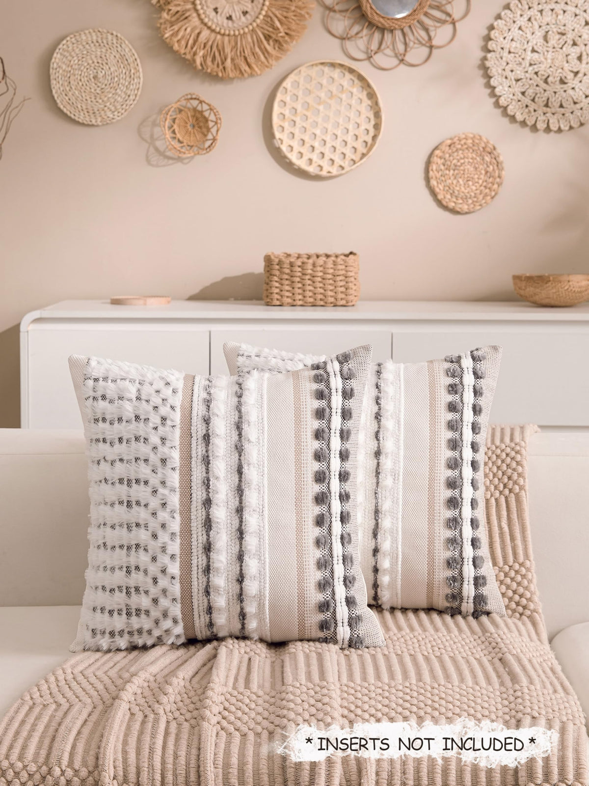 KOOLIFE farmhouse striped design pillow cover complements various styles