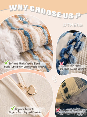 KOOLIFE invisible zipper pillow cover for a seamless, durable finish.
