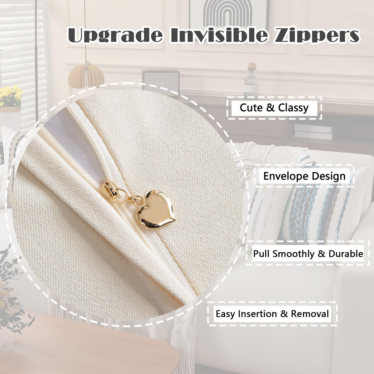 KOOLIFE machine-washable pillow covers ease of care