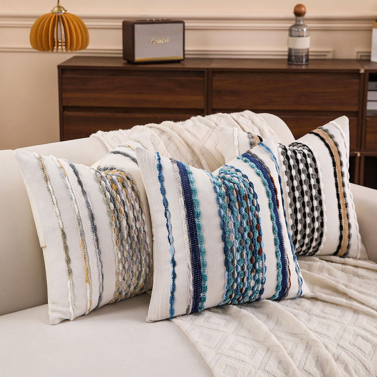 KOOLIFE soft chenille blend fabric pillow cover durable comfort