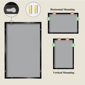 Koonmi Black Mirrors rust-resistant frame ideal for humid bathrooms.