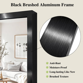 Koonmi Black Mirrors horizontal installation back shows mounting points for wall use.