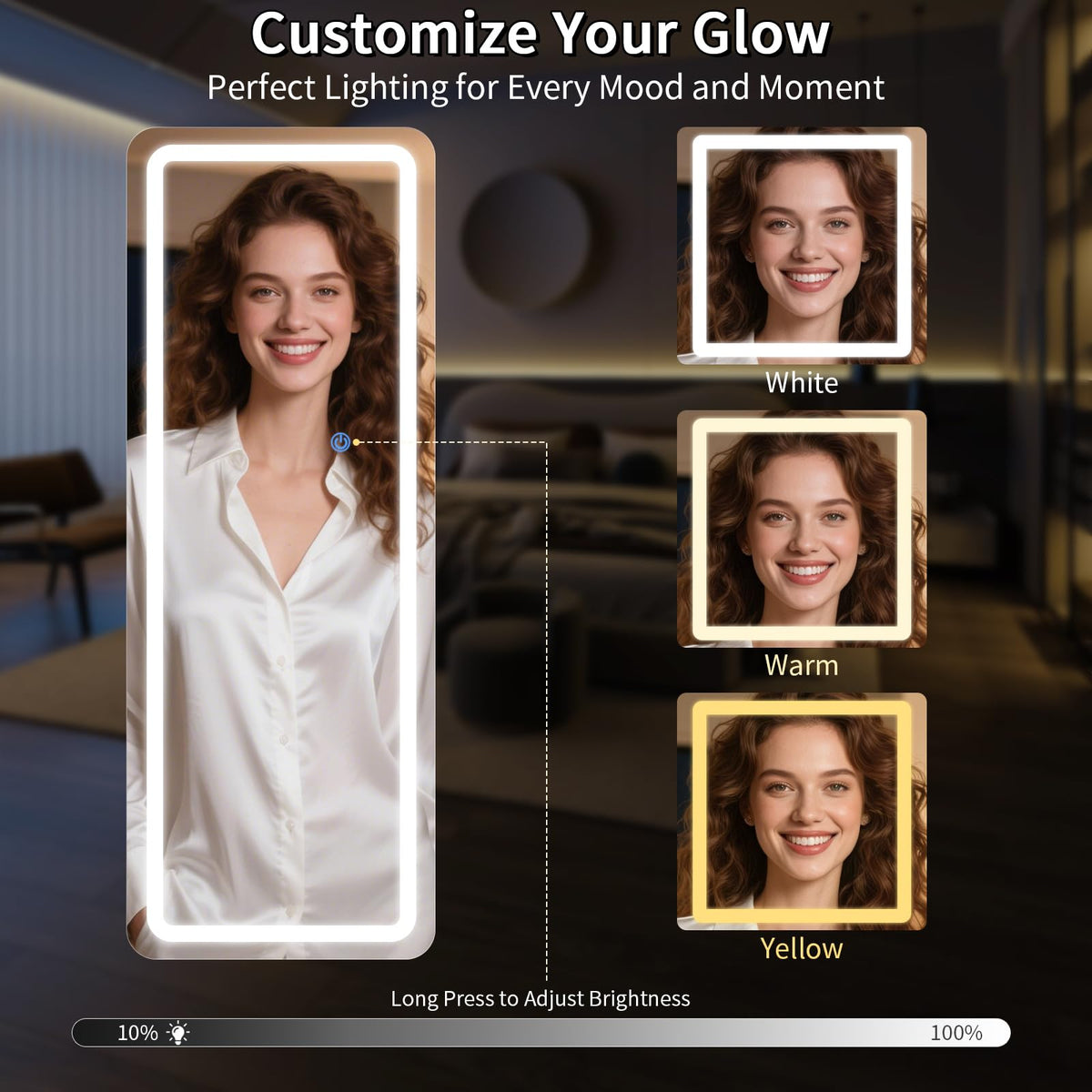 Koonmi shatterproof nano glass and aluminum frame ensure a durable reflection
