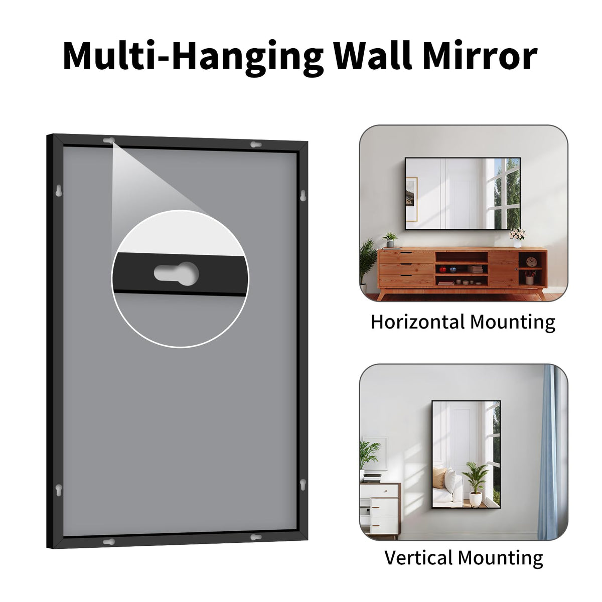 Koonmi vertical mount bathroom mirror space-saving setup