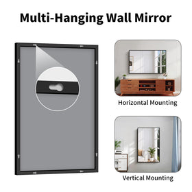 Koonmi vertical mount bathroom mirror space-saving setup