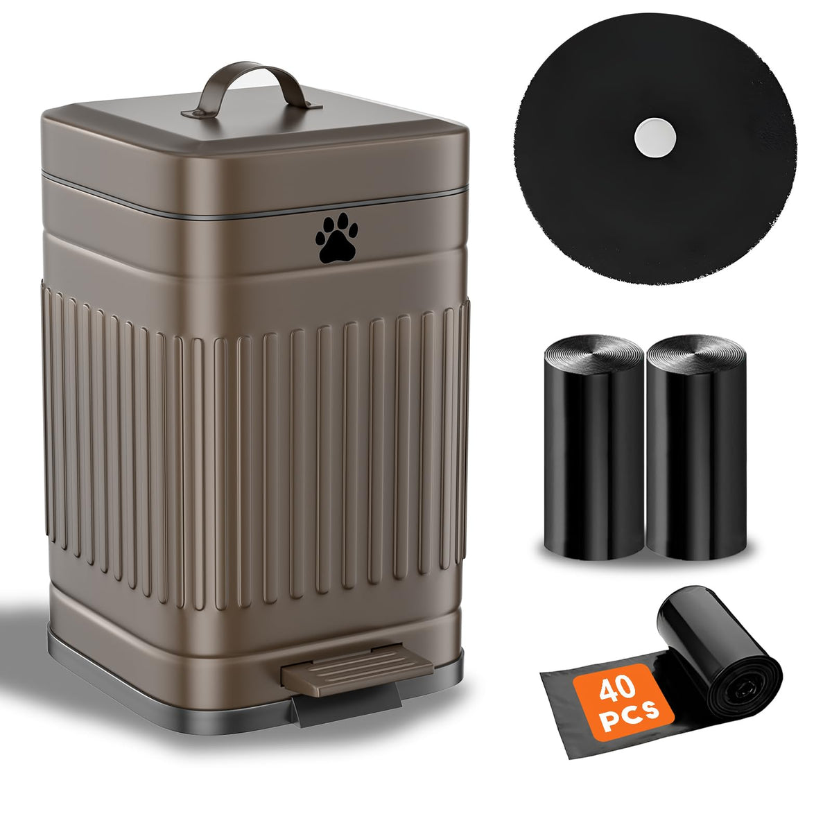 Kopuncare outdoor dog poop trash can with 5L capacity and secure lid.