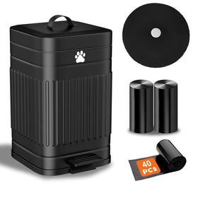 Kopuncare outdoor dog poop trash can with pedal lid for hands-free disposal.