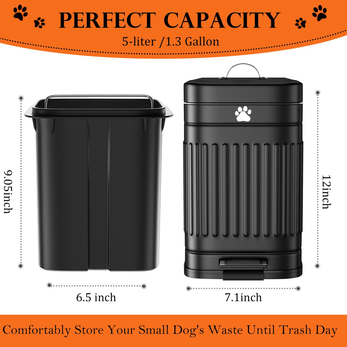 Kopuncare metal dog waste bin with sealed lid to reduce outdoors odors.