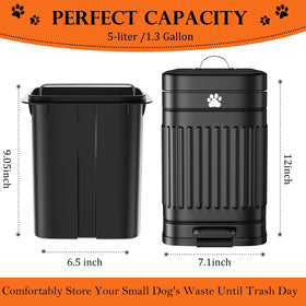 Kopuncare metal dog waste bin with sealed lid to reduce outdoors odors.