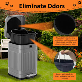 Kopuncare 1.3-gallon poop bucket features soft-close lid.