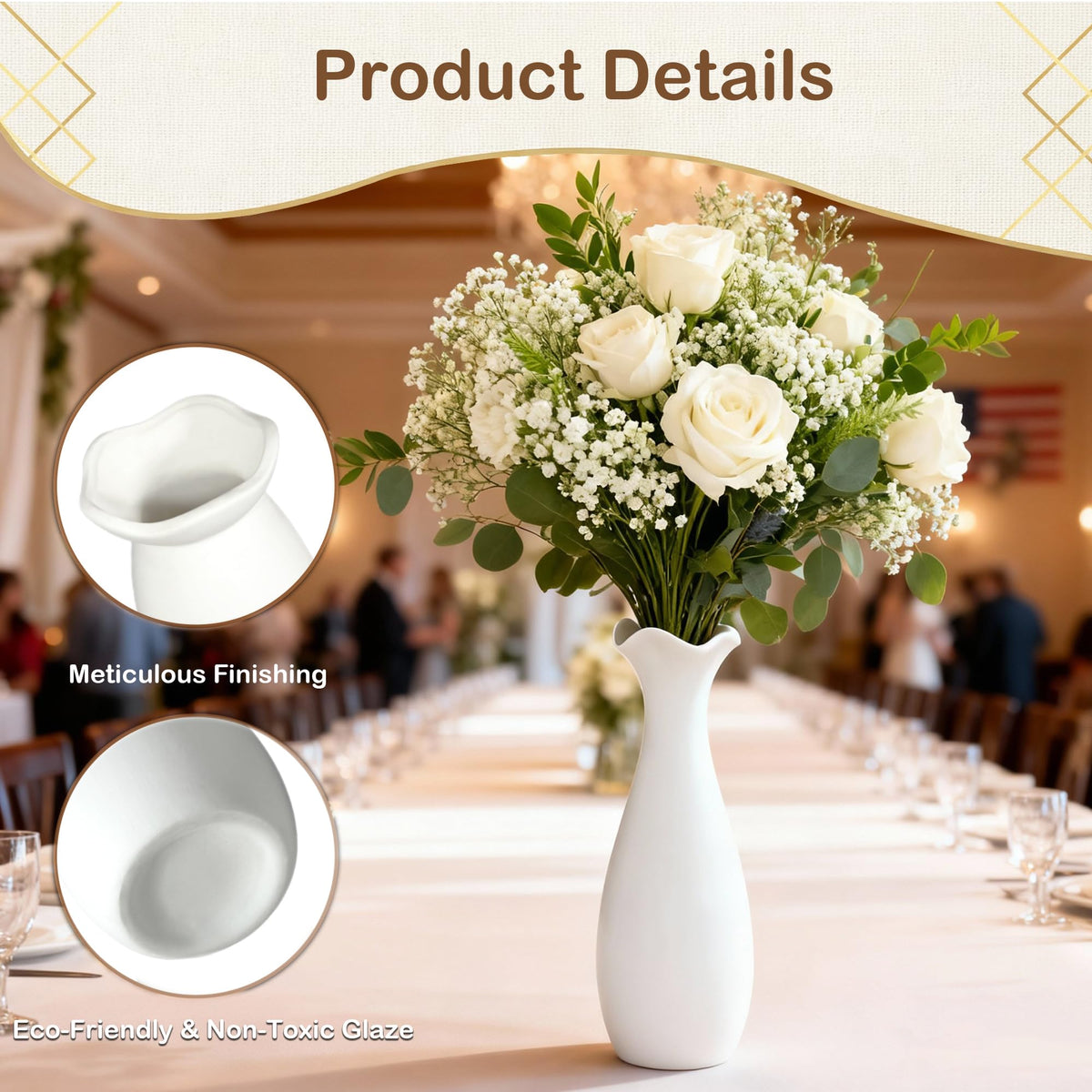KOPWVA versatile vases suit living spaces, dining rooms, and more.