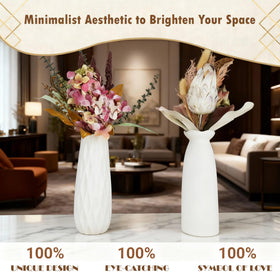 KOPWVA bottle-shaped vases securely hold fresh or dried florals.
