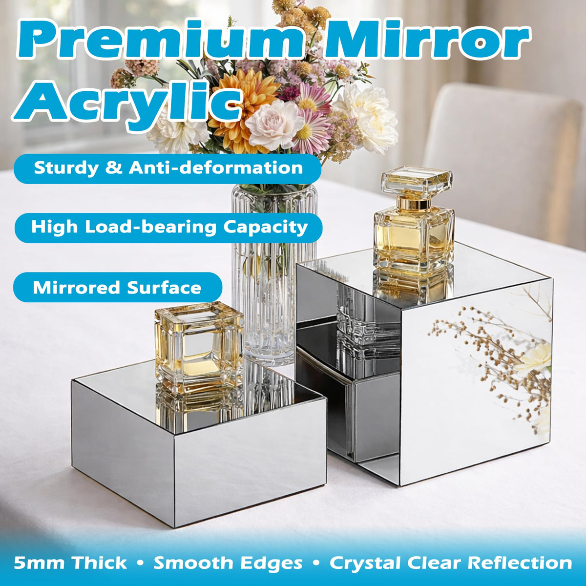 koretech acrylic risers used as stylish storage boxes when flipped over.