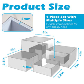 koretech tiered display stands shown from the side for dynamic product arrangement.