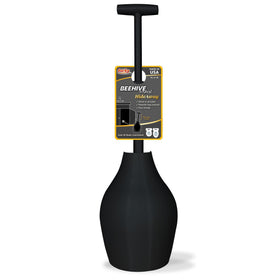 Korky BeehiveMAX Hideaway toilet plunger in black with universal fit for all bowls.